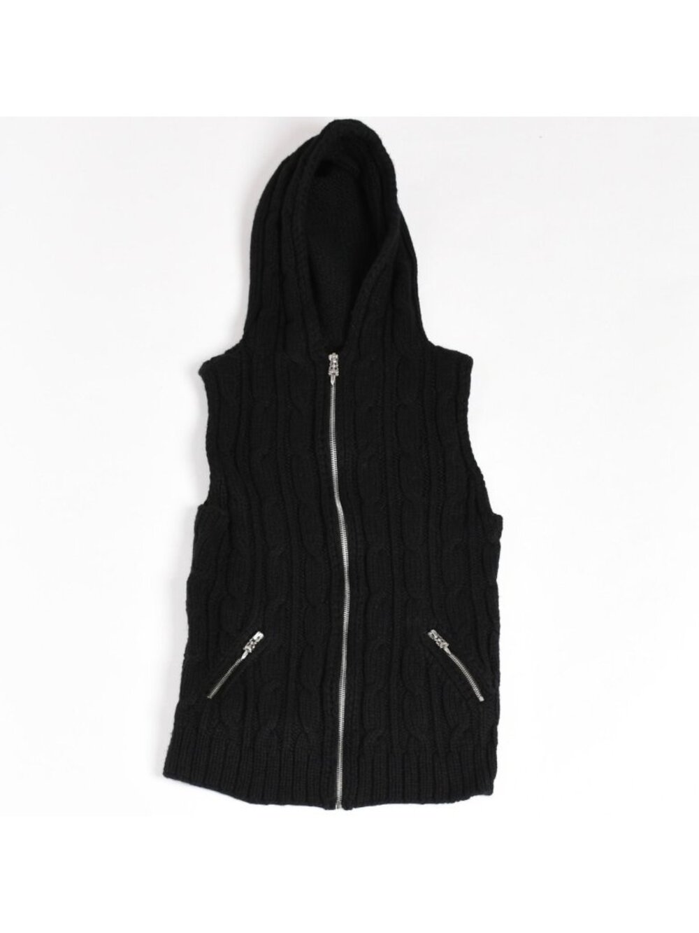 Chrome Hearts Cashmere Sleeveless Knit Top Vest 925 Sterling Silver Black